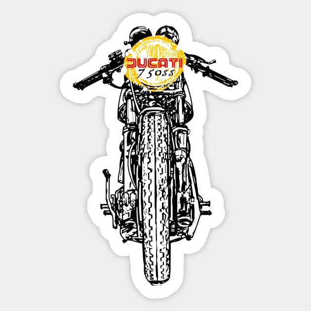 Ducati 1974 SS Sticker by Toby Wilkinson